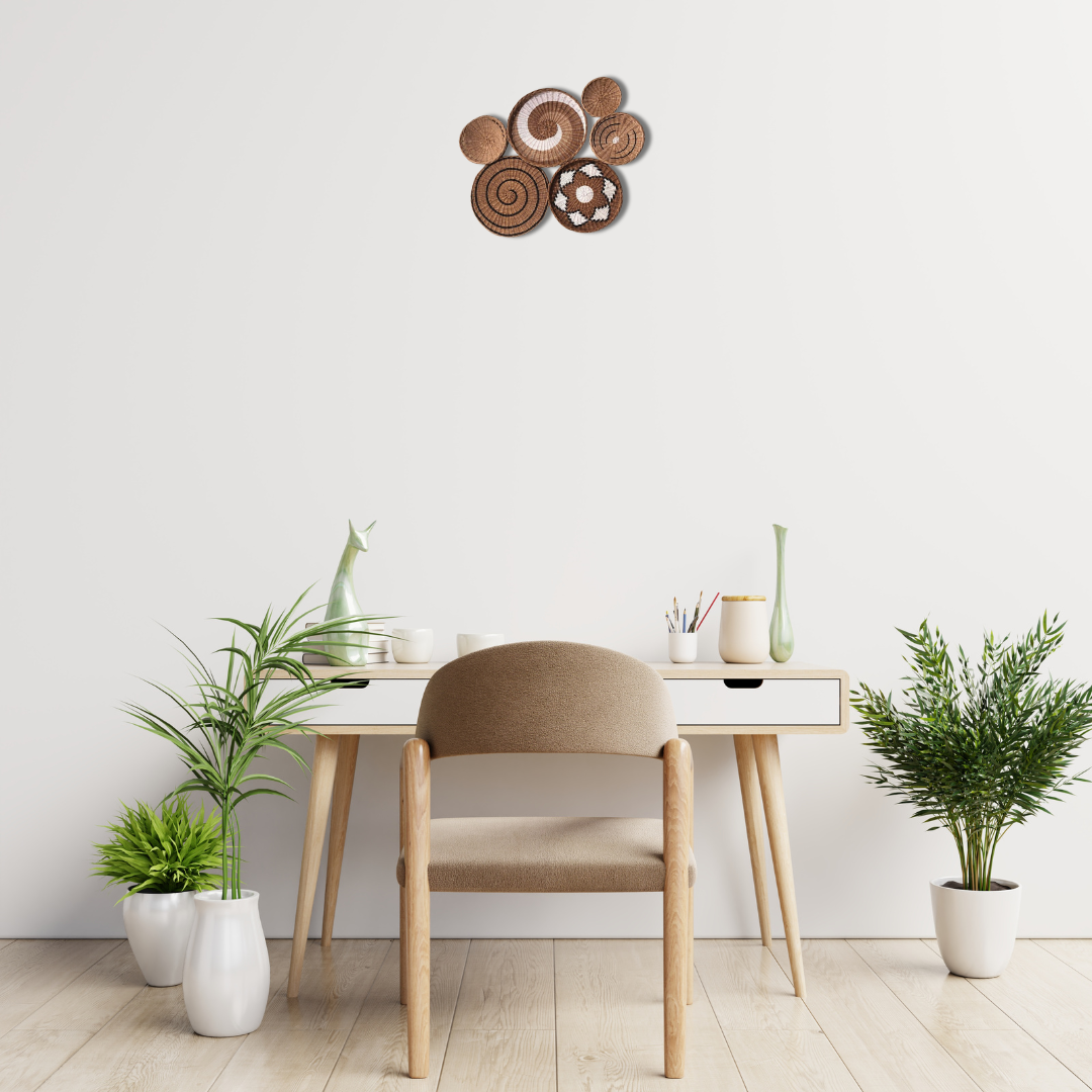 Fibre & Shoot - Venta al por mayor Papel pintado 3D - Chocolat Chaud: decoración de pared de yute de 6 piezas3