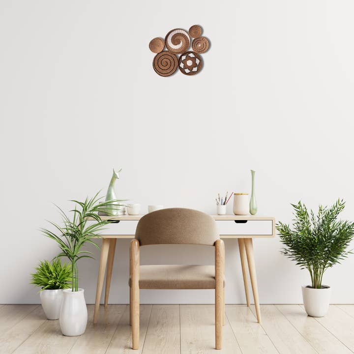 Fibre & Shoot - Venta al por mayor Papel pintado 3D - Chocolat Chaud: decoración de pared de yute de 6 piezas3