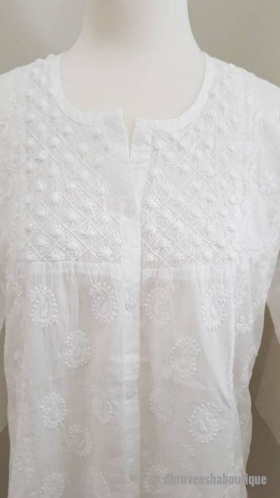EeshaBoutique Australia - Wholesale Blouse – Women’s - Ivy - White embroidered tunic top5