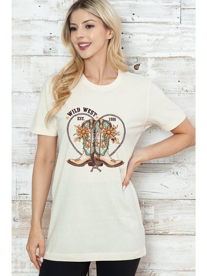 WILD WEST COWGIRL TEE for wholesale by 2&moon