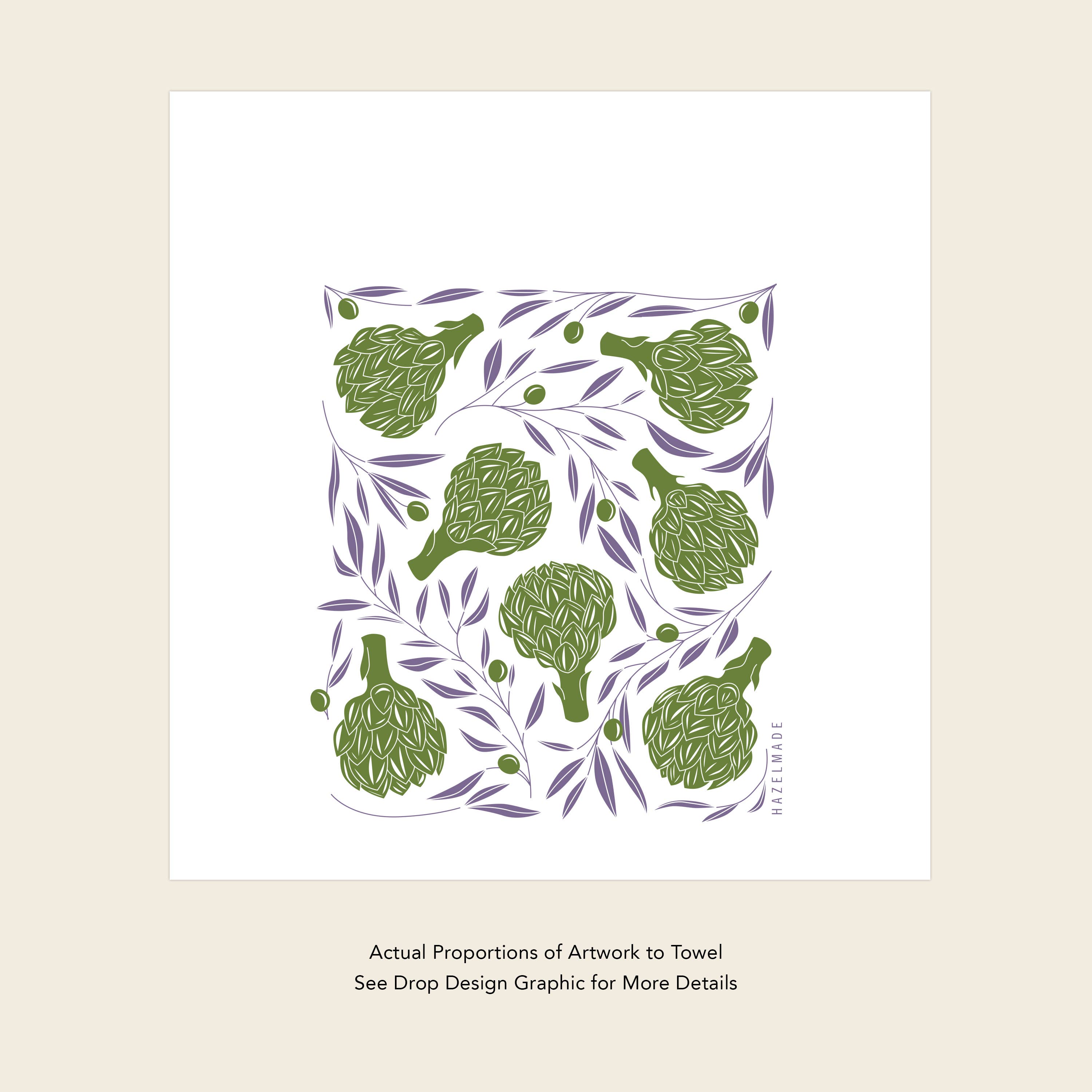 HAZELMADE® Tea Towels + Gifts - Vente Torchons - Torchon aux olives vertes | Décoration de cuisine6