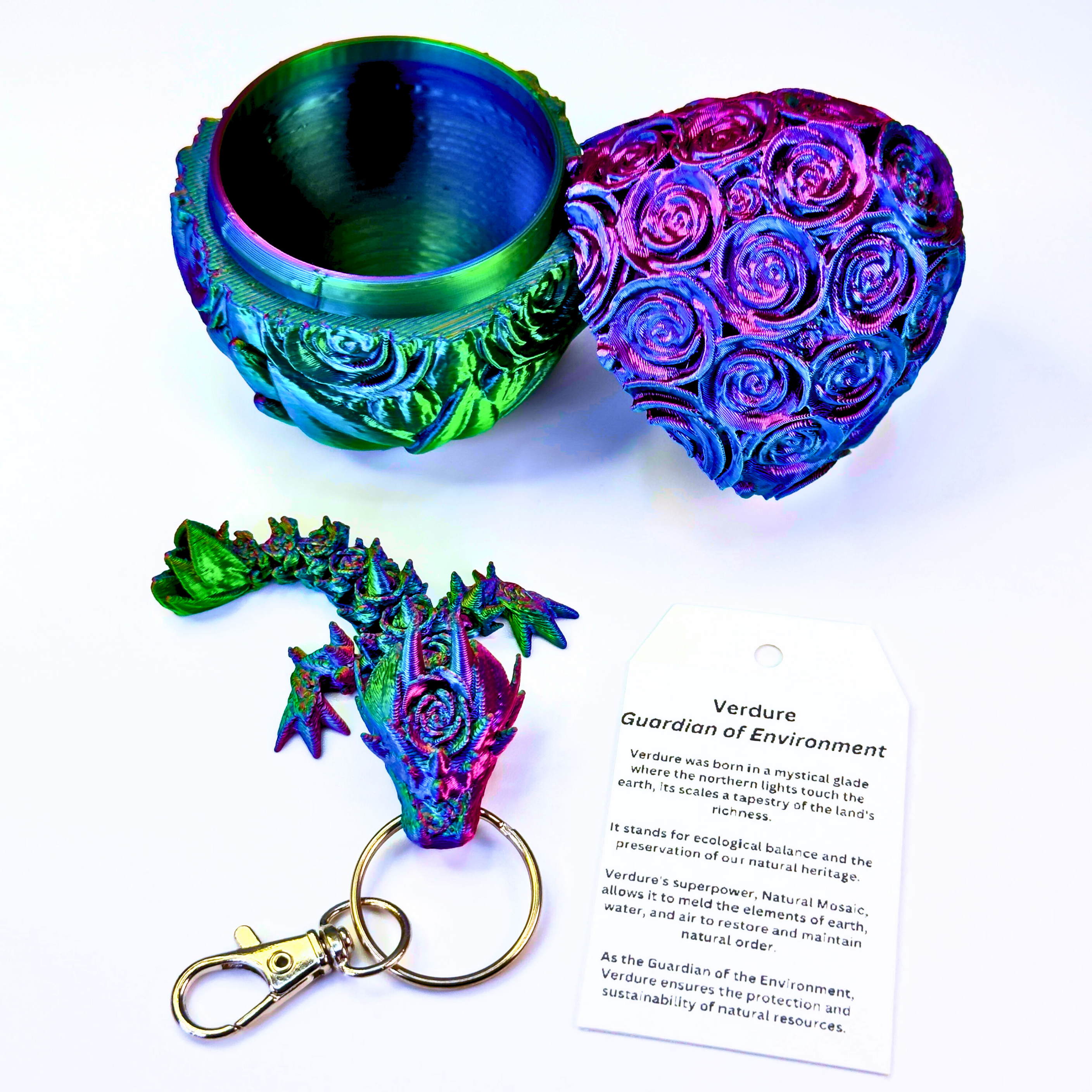 Dragon Fidgets - Vente Fidget/jouet anti-stress – enfant - Porte-clés Tadling Rose Dragon 3,5 pouces et jouet Egg Fidget 3,5 pouces6