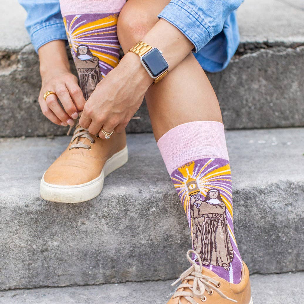 Sock Religious - Wholesale Socks - Unisex - St. Clare of Assisi Adult Socks5