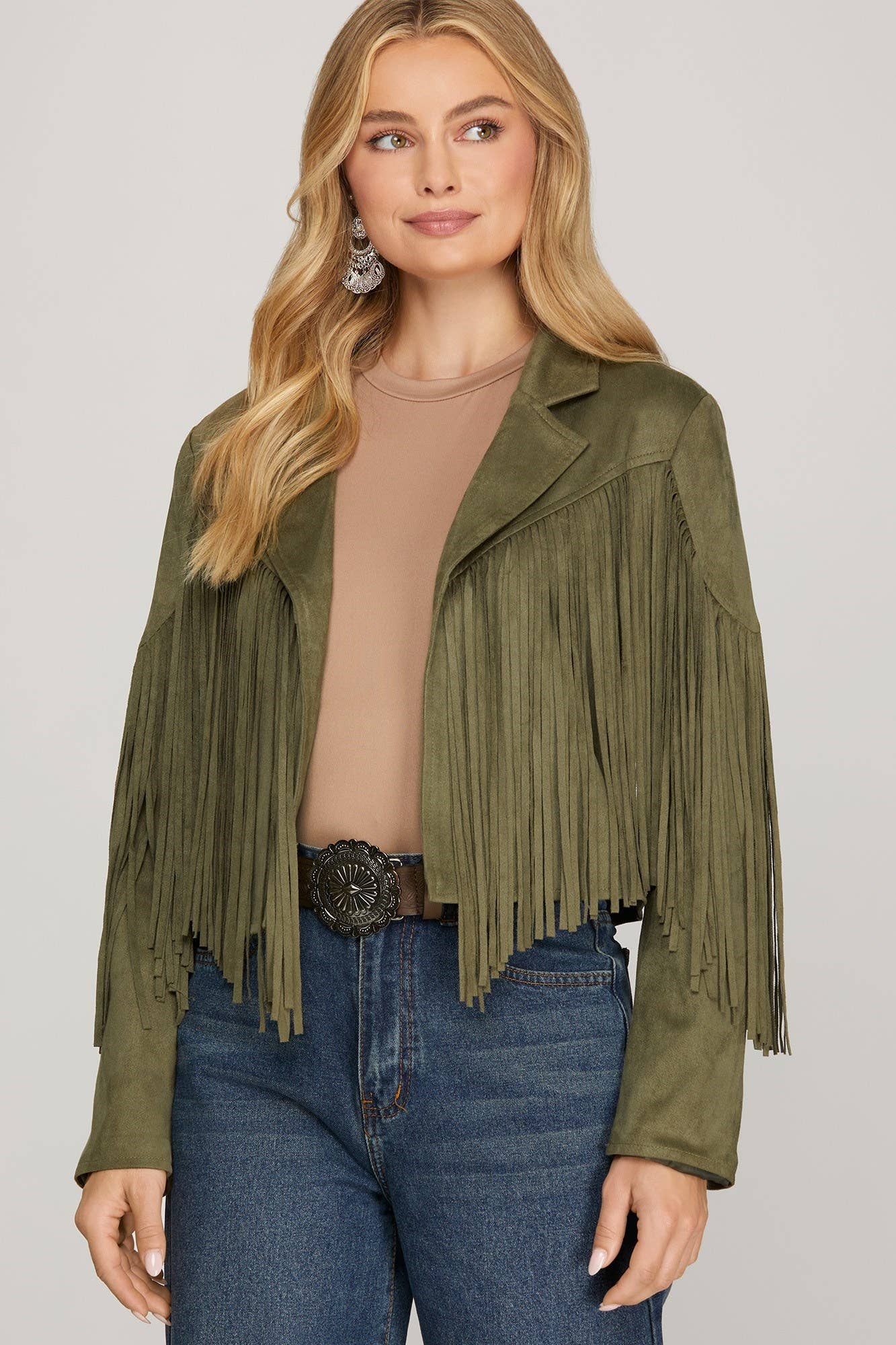 Vanilla Monkey - Wholesale Jacket - Women's - Faux Suede Fringe Jacket2