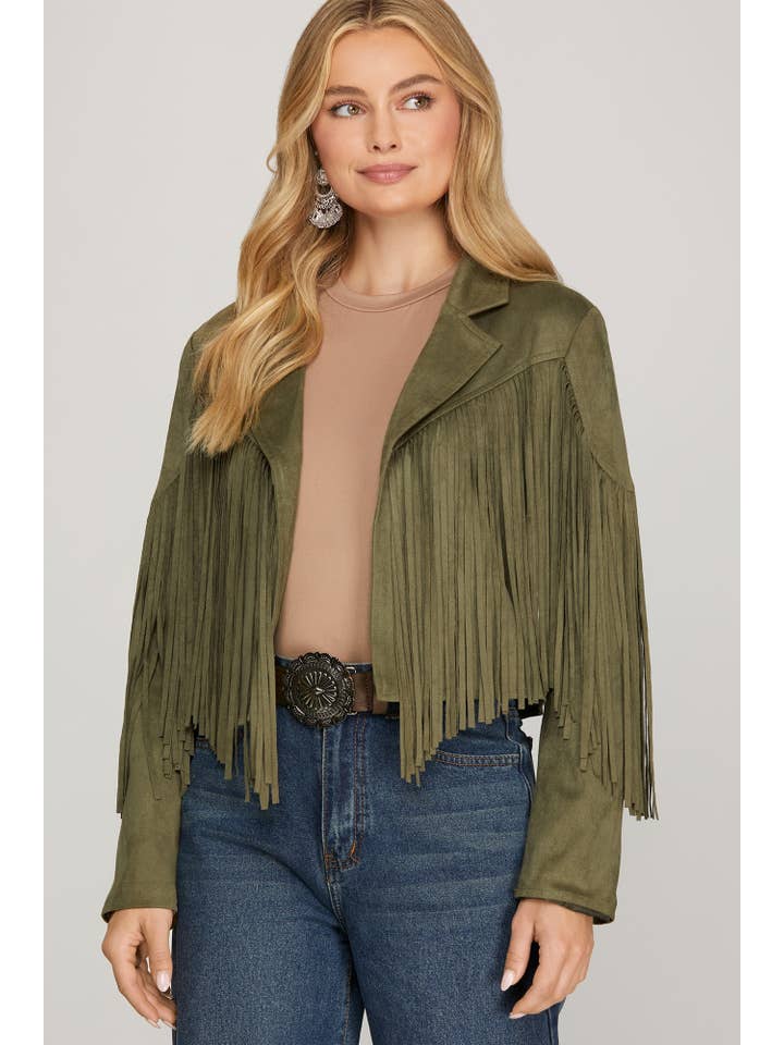 Vanilla Monkey - Wholesale Jacket - Women's - Faux Suede Fringe Jacket2