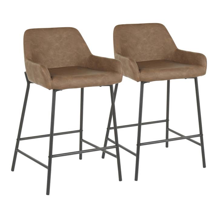 Daniella 24" Fixed-Height Counter Stool BK - Set of 2 for wholesale by LumiSource and Grandview Gallery