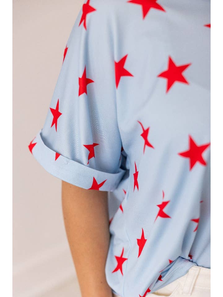 The Cara Light Blue Stars for wholesale on Faire