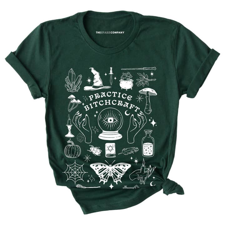The Spark Company - Wholesale Screen Printed T-Shirt - Women's - Practice Bitchcraft Halloween Feminist T-Shirt