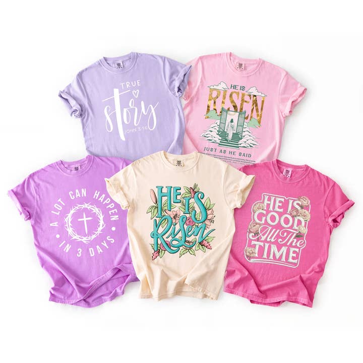 Easter Christian Comfort Colors T-Shirt Collection for wholesale by MELODY FAYE