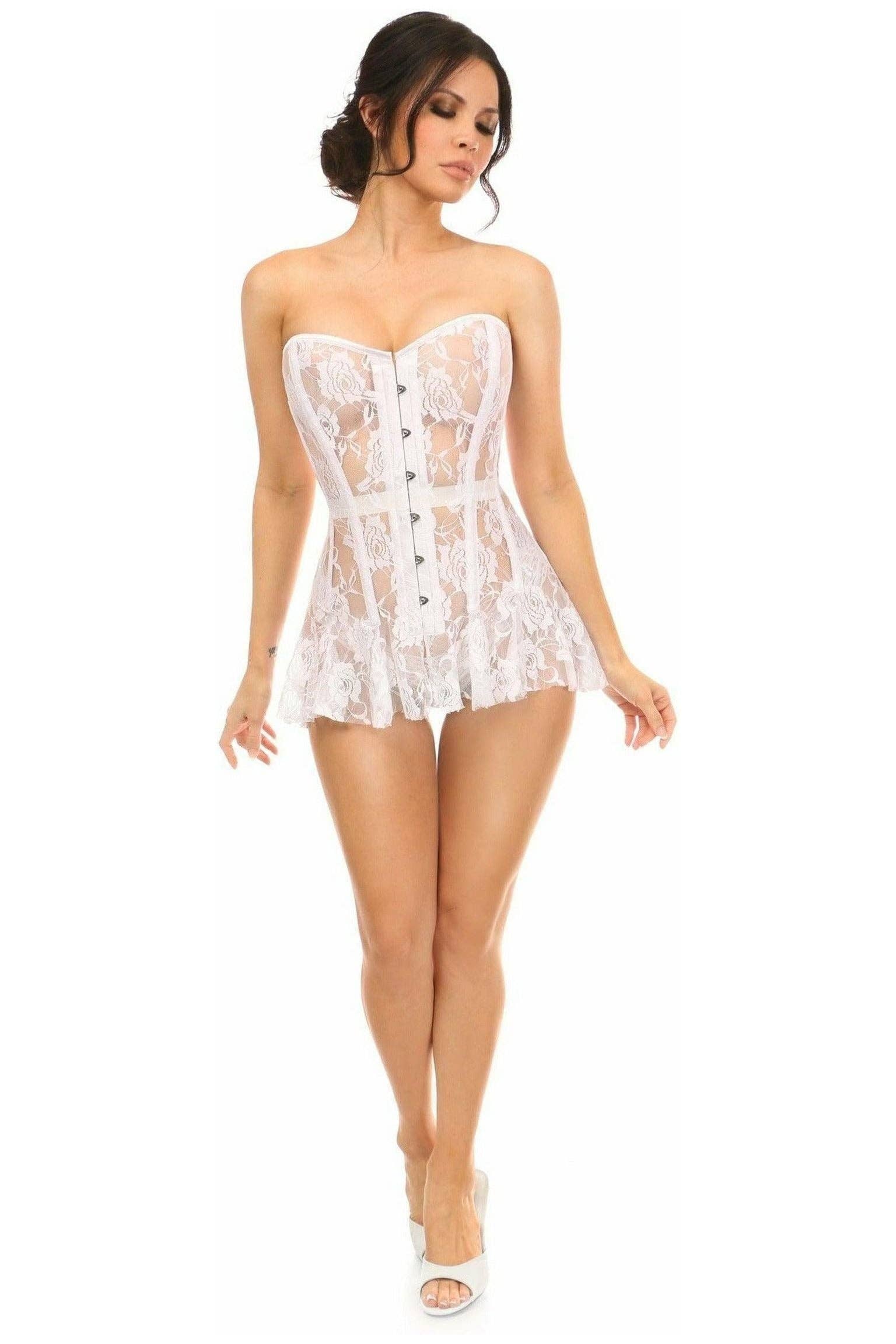 Daisy Corsets - Wholesale Korset - Dames - Weelderige witte kanten korsetjurk5