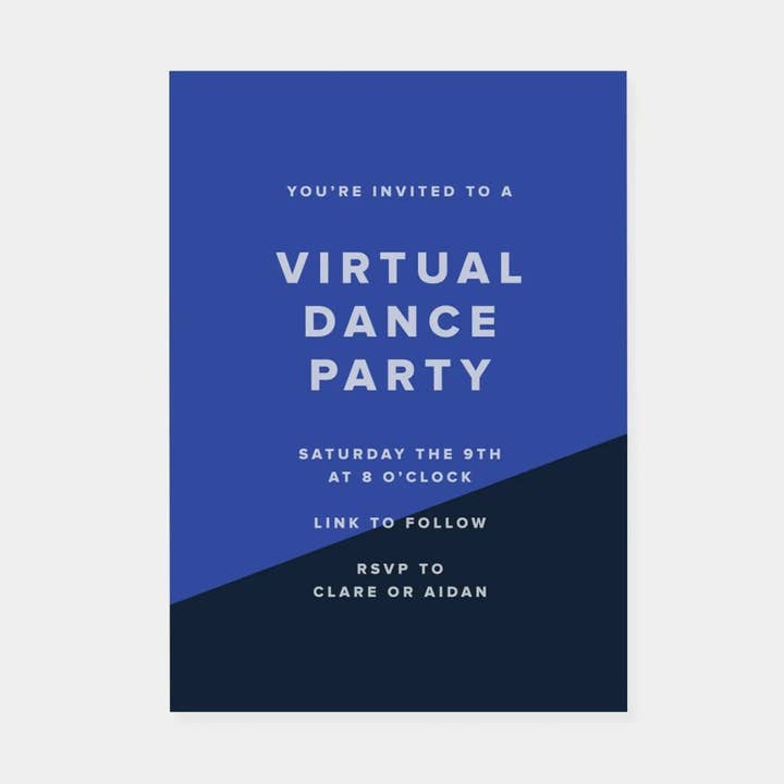 Blue Color Block Event Invitation for wholesale by The Design Craft