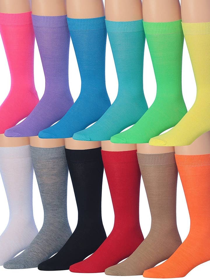 James Fiallo Lot de 12 paires de chaussettes rayées colorées pour hommes pour la vente par Gold Hose LLC