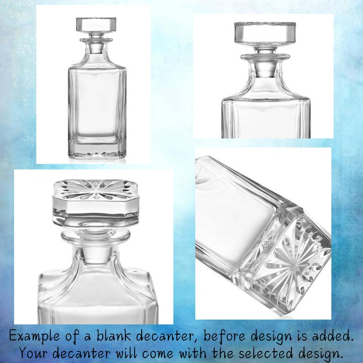 Honeysuckle Home - Wholesale Decanter - Black Bear Etched Glass Whiskey Decanter
