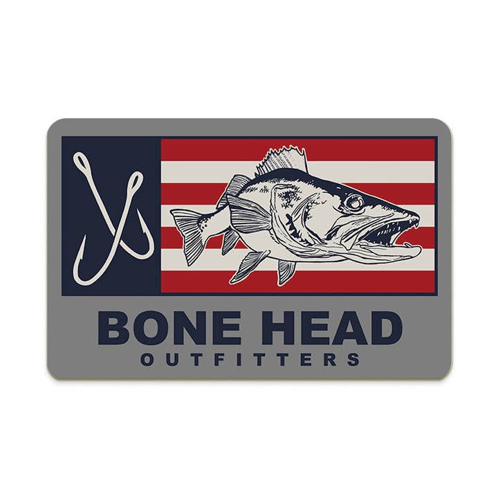 Autocollant doré jaune RWB pour la vente par Bone Head Outfitters