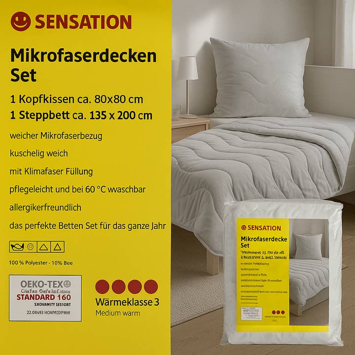 Microfiber bedding set for wholesale by Salzmann Restwaren GmbH