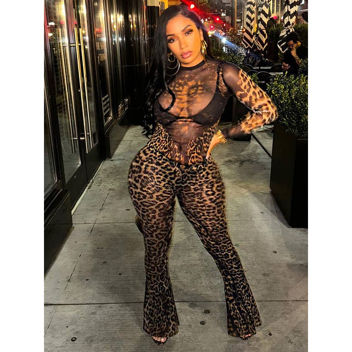 Your Beautiful Boutique – wholesale Top & pants set (NOT Loungewear) – Women's – Women Fashion Sexy Leopard Printed Two-Piece Set4