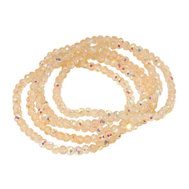 Sensibling Corp. - Wholesale Jewelry Set - 5PCS - Sparkling Faceted Beaded Stackable Stretch Multi Layered Bracelet36