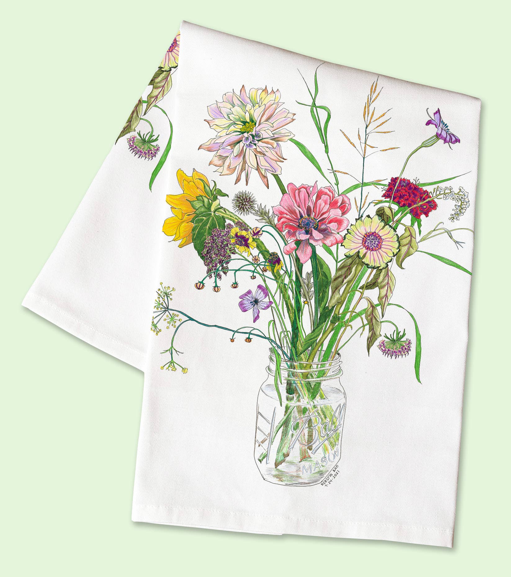 Tea Towel - Breezy Bouquet for wholesale by Vivid Cottage