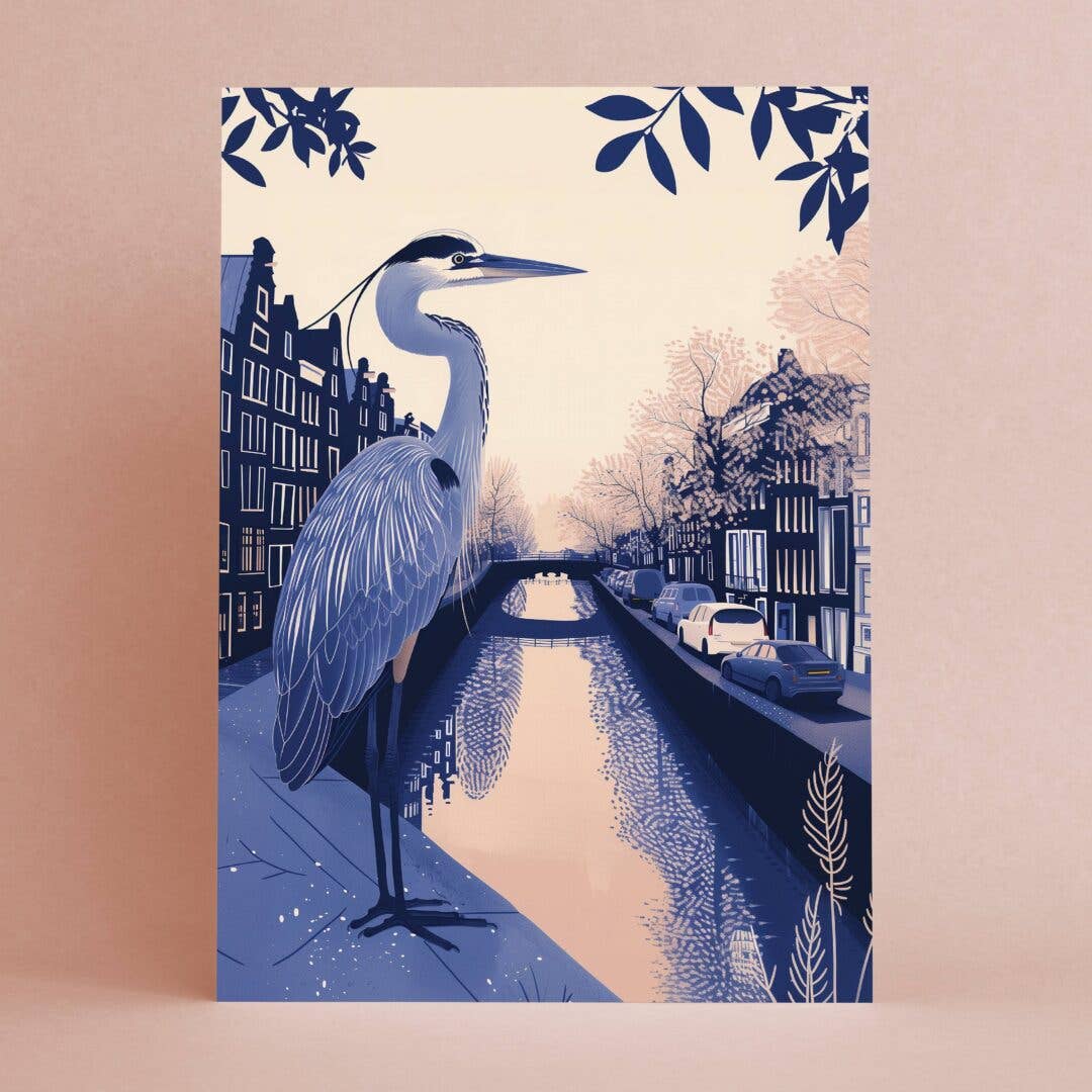 Botanopia - gifts , decor and cards for plant lovers – Großhandel Grußkarten für den Alltag – Reiher am Kanal | Alltags-Grußkarte | Niederländisch1