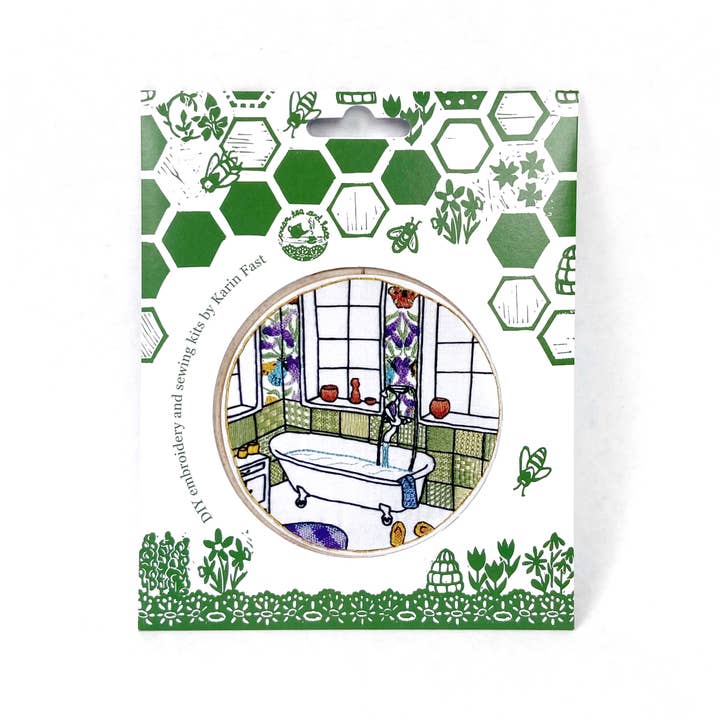 Cream Tea and Lace - Wholesale Embroidery/Cross Stitch Supplies - embroidery kit bathroom, interior design modern hoop art5