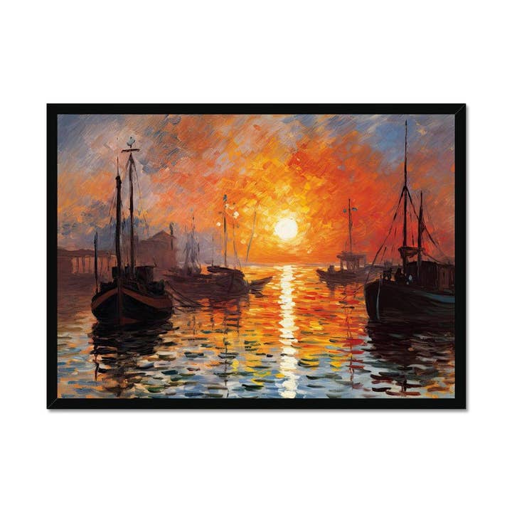 Solnedgang ved Themsen Indrammet Print for engroshandel hos Pixel Gallery