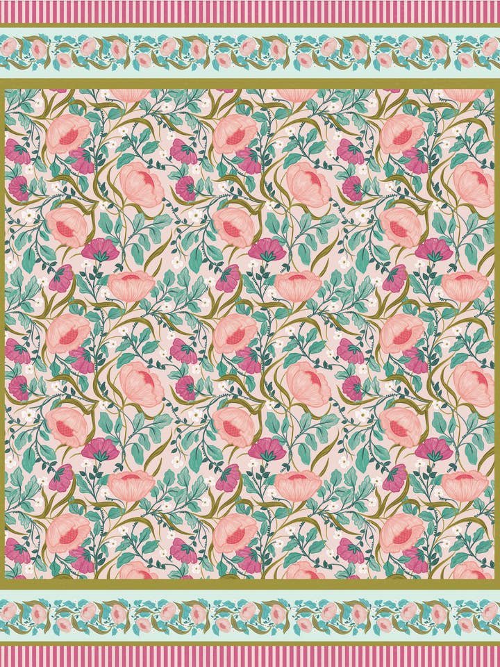 Flora Square Decorative Tablecloth for wholesale by Ashton Elizabeth Collective