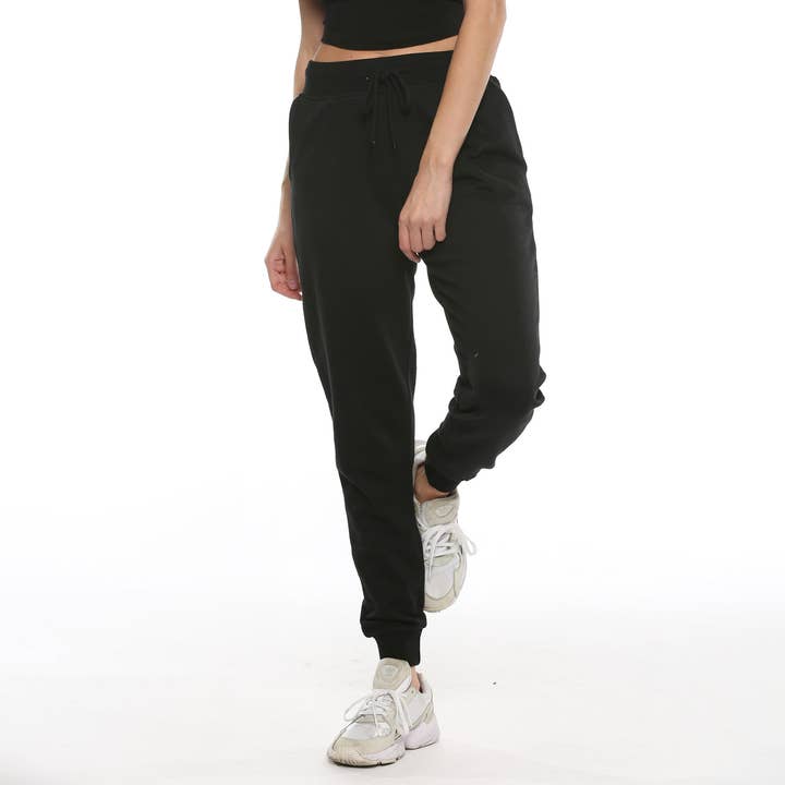 Every Day Fleece Jogger Sweatpants Black for wholesale by Urban Look