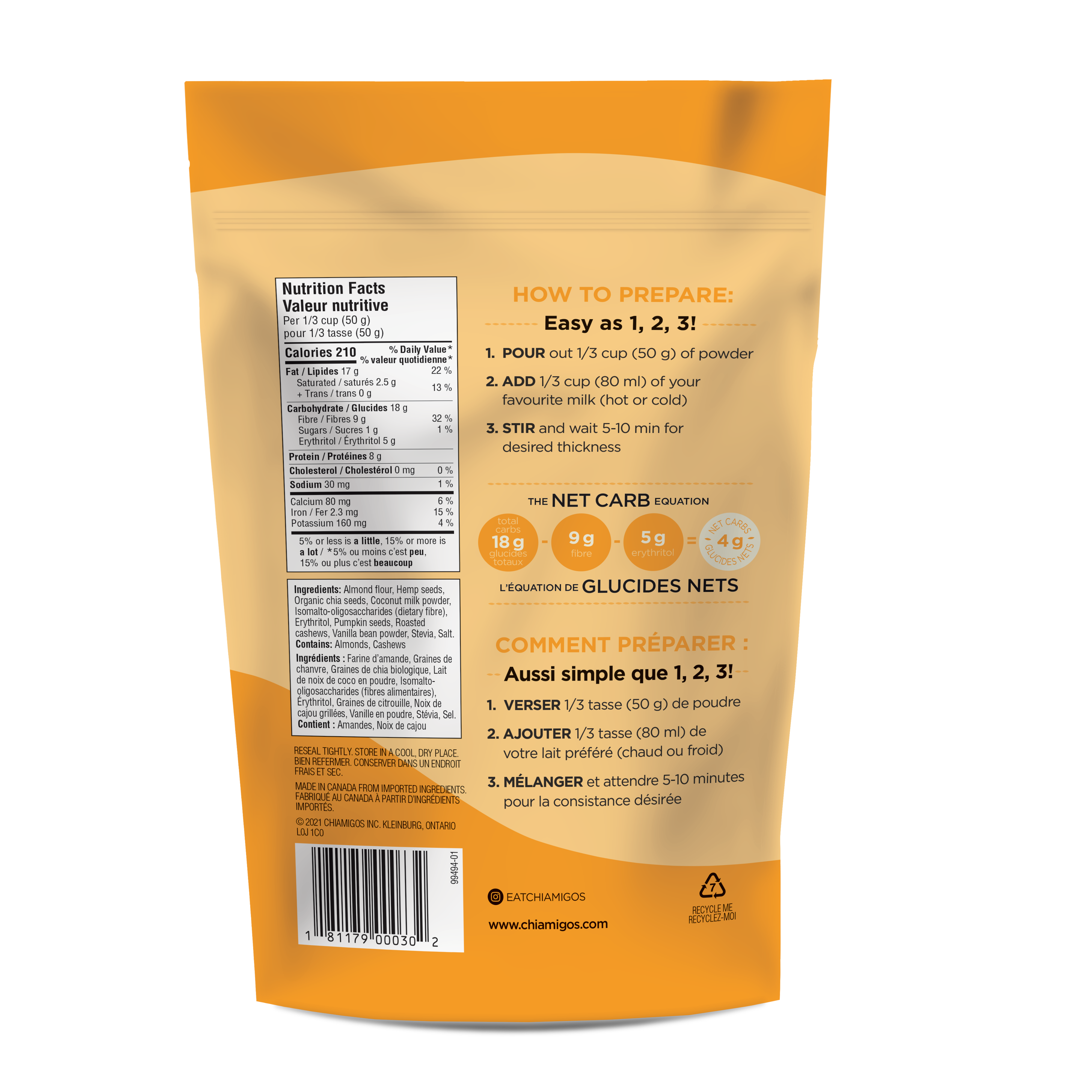 Chiamigos – Engroshandel Morgenmadsprodukt – Keto „Havregryn“ - Coconut Cashew1