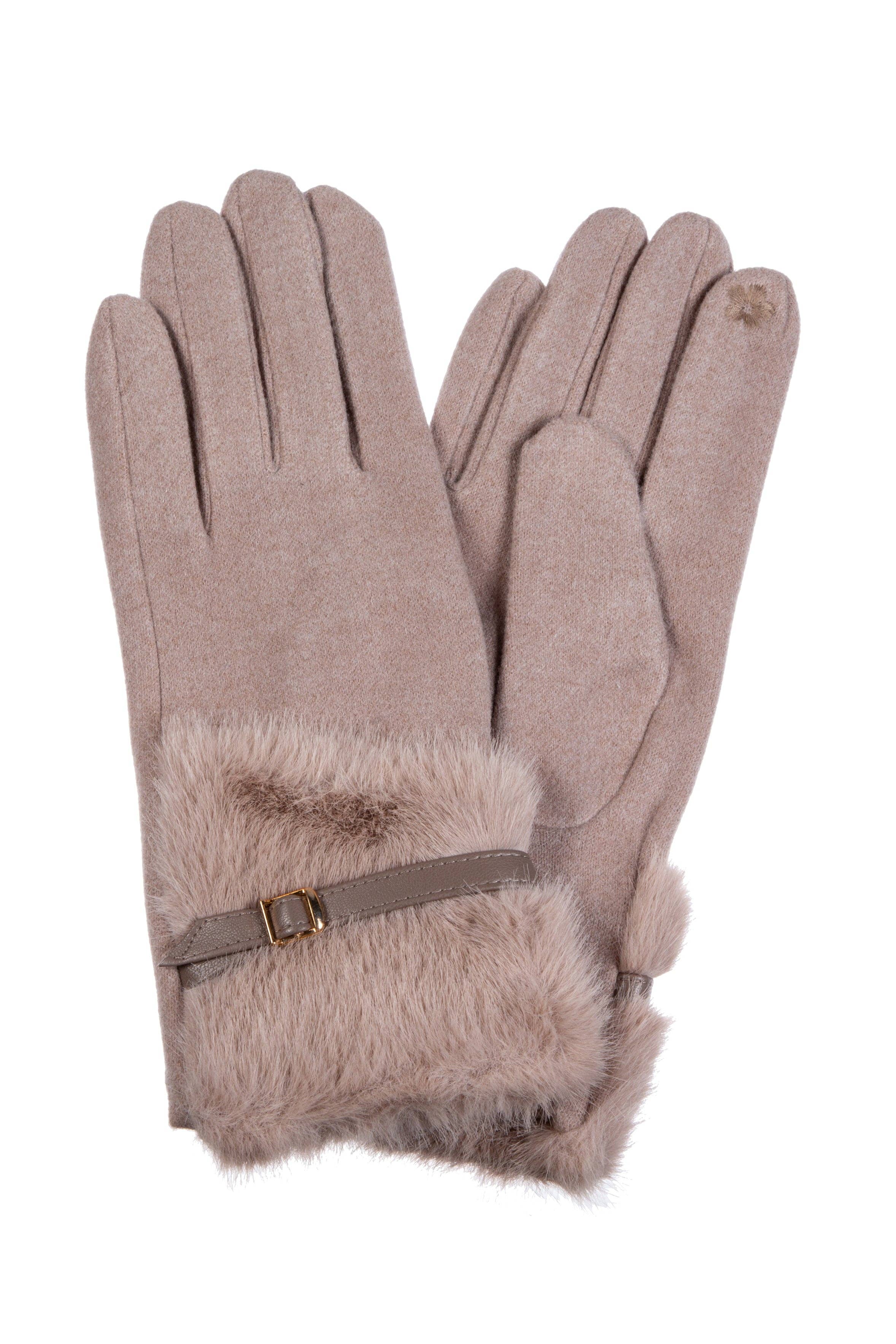 Ole - Vente Gants – femme - Gants à écran tactile en fausse fourrure3