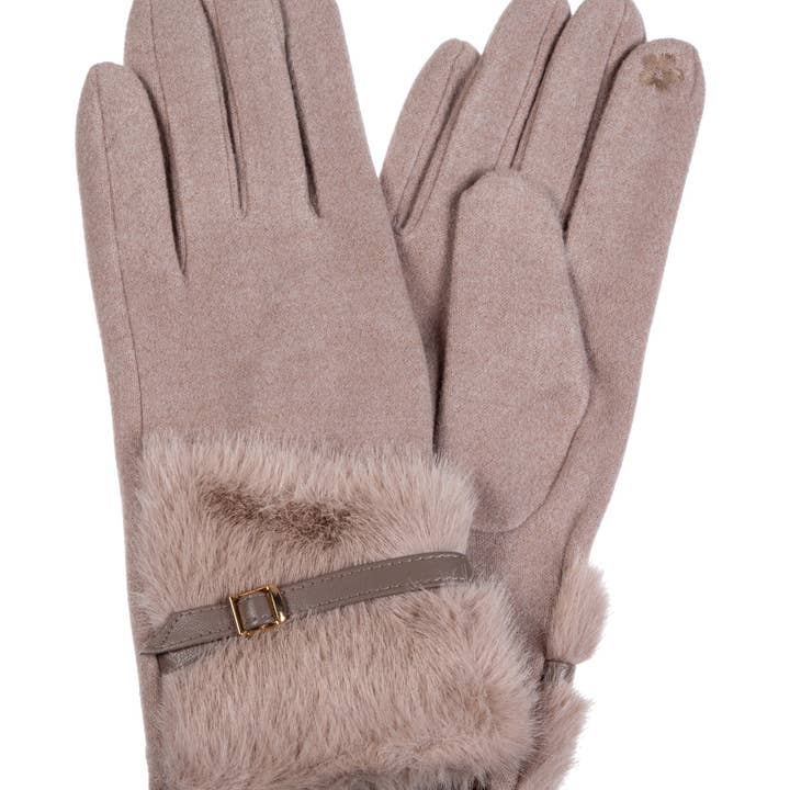 Ole - Vente Gants – femme - Gants à écran tactile en fausse fourrure3
