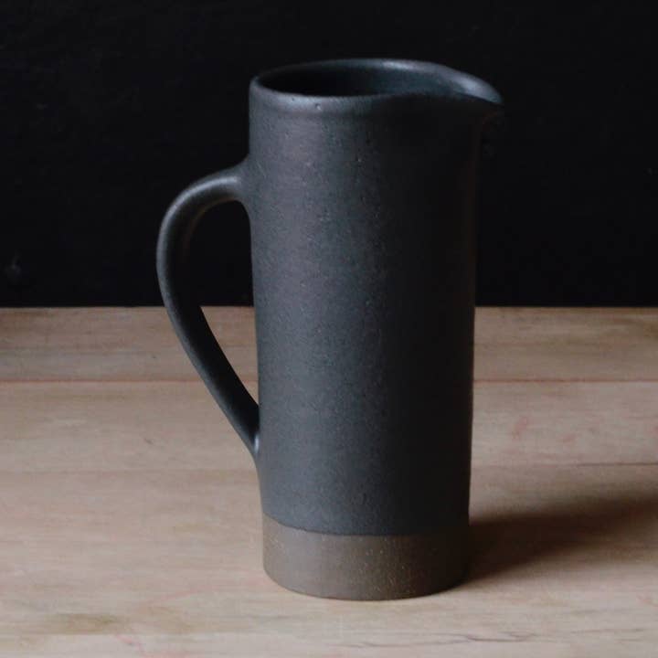 Pourer Vase - Matte Black - 6x3" for wholesale by Rose Line Pottery