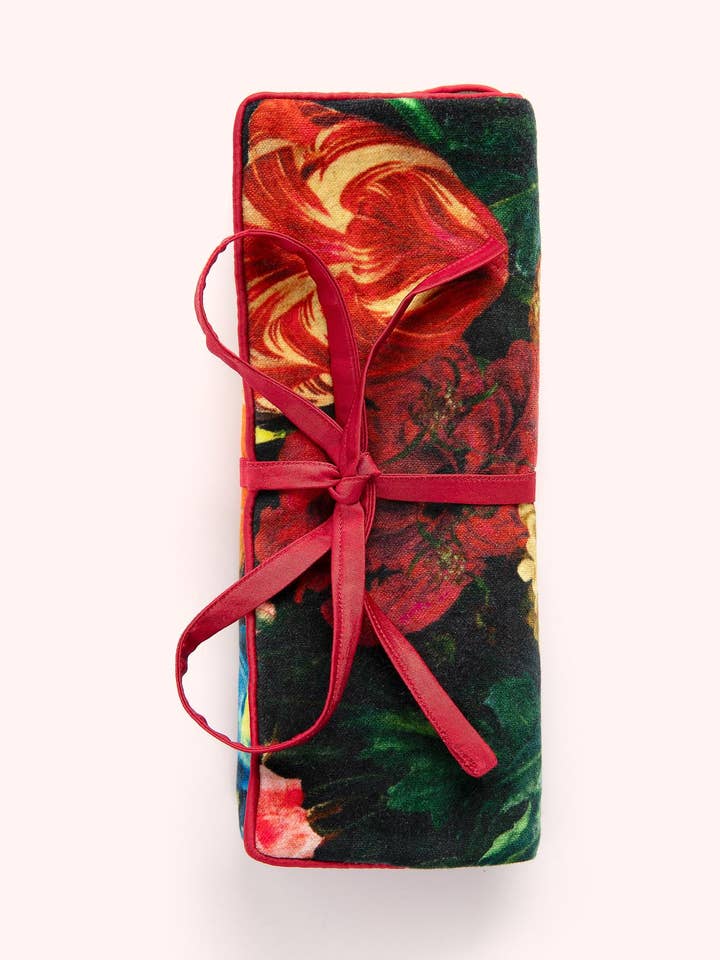 Jewellery Roll - Opulant Florals, Chocolate for wholesale by Powder Design inc - US