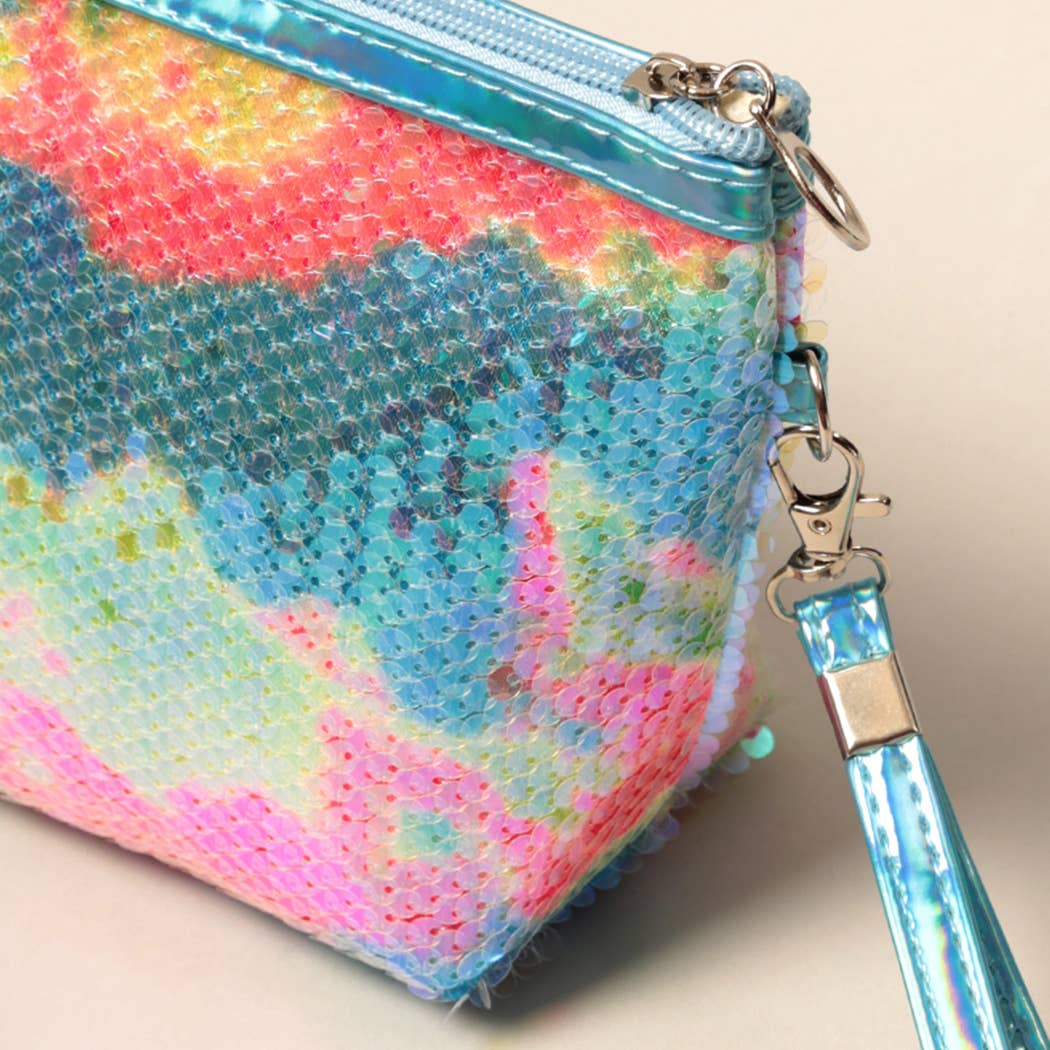 Fashion City - Wholesale Makeup/Cosmetic Bag - Multi Sequin Zipper Cosmetic Pouch Bags3