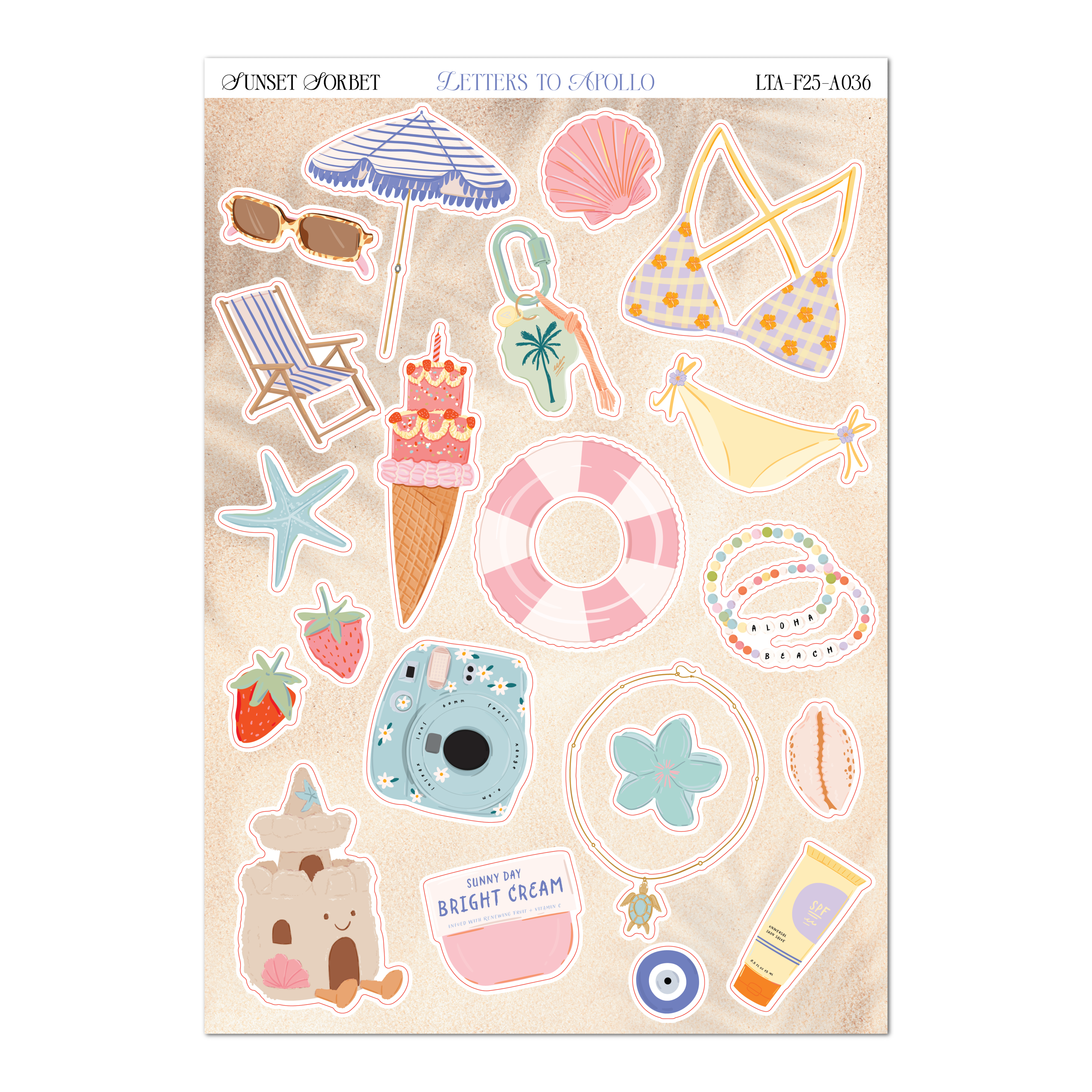 Letters to Apollo - Wholesale Sticker - SUNSET SORBET0