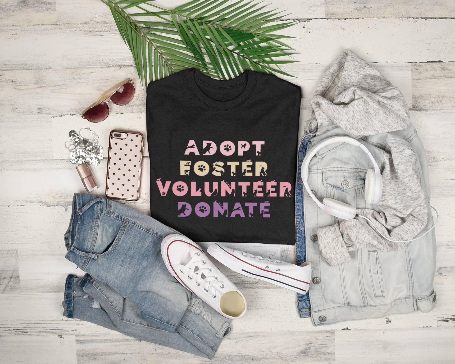 Pink N Paw - Wholesale Screen Printed T-Shirt - Unisex - Adopt, Foster, Volunteer, Donate -  Short Sleeve Tee1