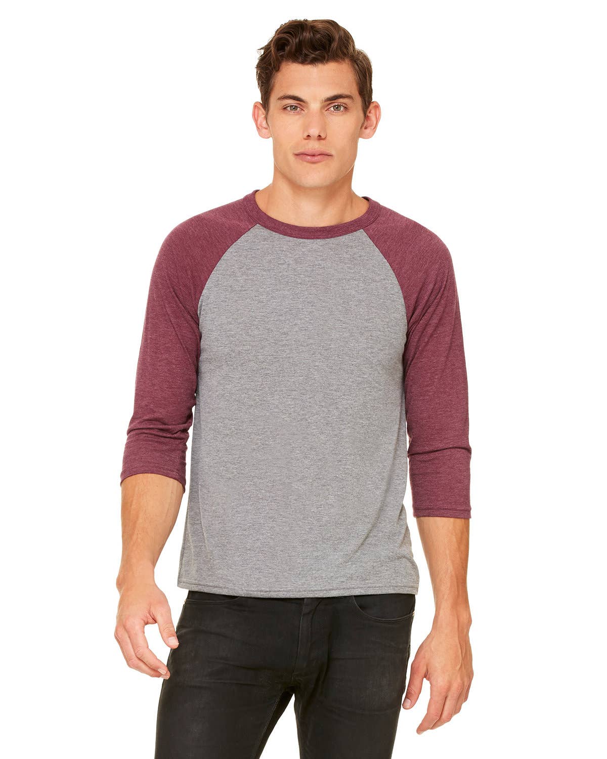 Total Apparel - Wholesale T-Shirt - Men's - Bella + Canvas 3200 - Unisex 3/4-Sleeve Baseball T-Shirt16