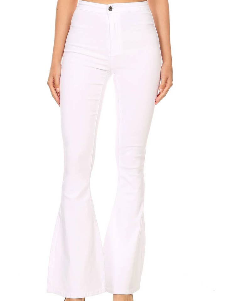 .SC148562 Calça flare super elástico de cintura alta c/ bolso traseiro por atacado de 42POPS