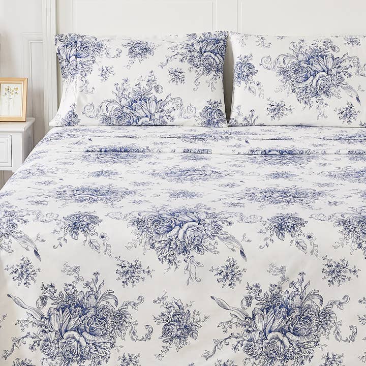 Mélange Home - Wholesale Sheet Set - Toile Printed Cotton Sheet Set14