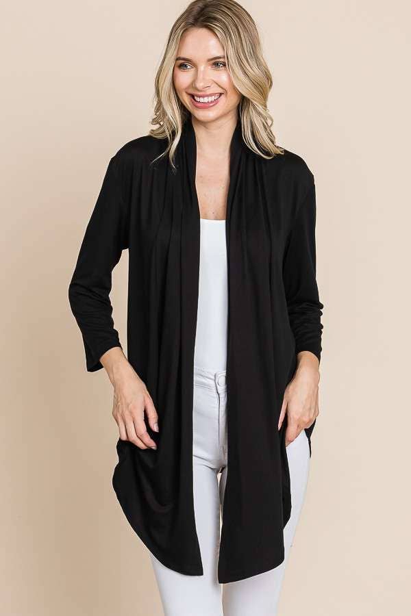 Culture Code - Wholesale Cardigan - Women's - CJT1086Q - DRAPE CARDIGAN TOP0