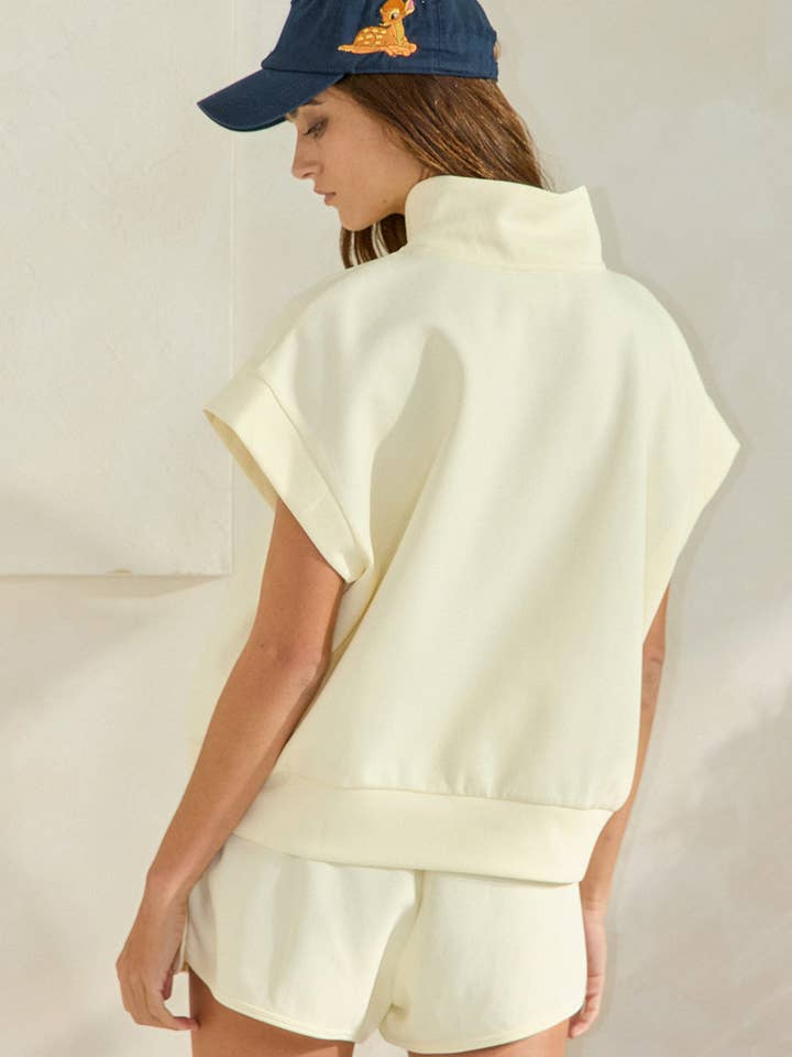 BUCKETLIST INC - Wholesale Sweatshirt - Women's - IT2154-1 Short Sleeve Half Zip-Up Scuba Sweatshirts39