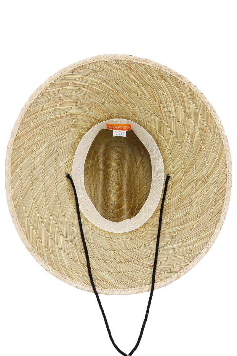 Cap Zone - Wholesale Straw Hat - Women's - Palm Tree Band Wide Rush Straw Lifeguard Hat6
