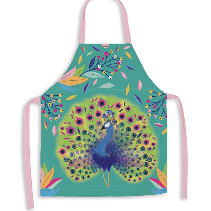 Schürze aus 100% Bio-Baumwolle (GOTS) - Paon-paon-Pidou für den Großhandel von Maison Royal Garden