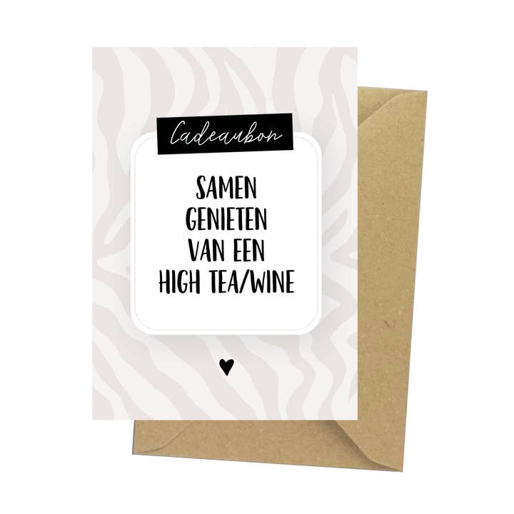 Cadeaubon - High tea/wine voor wholesale door Studio Hoeked