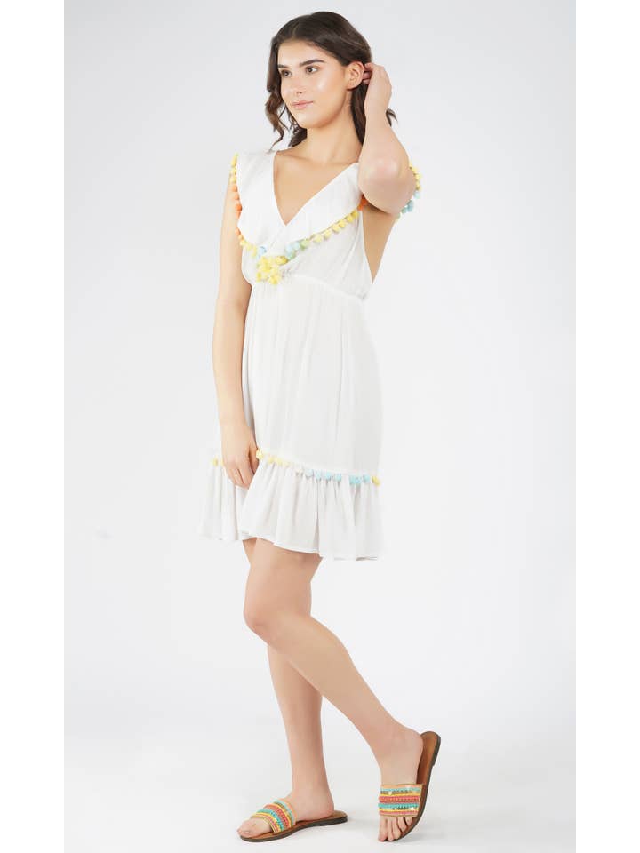 America & Beyond - Vente Robe – femme - Mini-robe Fun Pom Pom Confetti