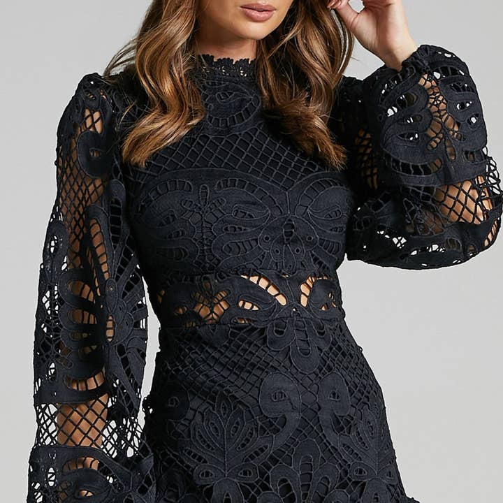 Balloon Long-Sleeved A-Line Ruffle Cut-Out Lace Dress and other Purchase Wholesale plus size fall dresses. Free Returns & Net 60 Terms on Faire trending on Faire.