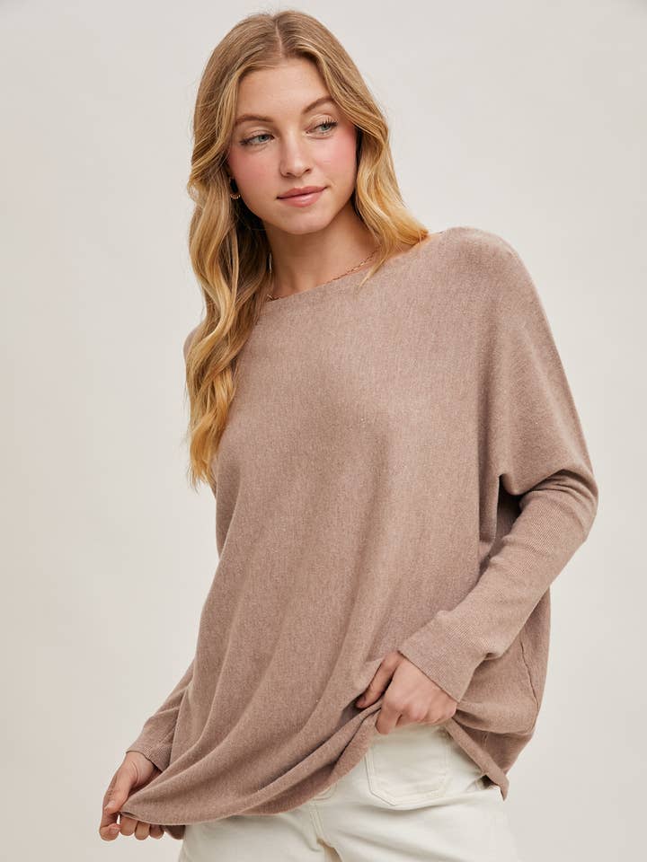 Bluivy - Wholesale Tunic - Women's - FLOWY BOATNECK DOLMAN TUNIC