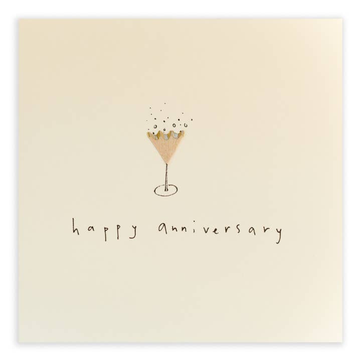 Anniversary Fizz – Handmade UK Greeting Card for wholesale by Ruth Jackson USA