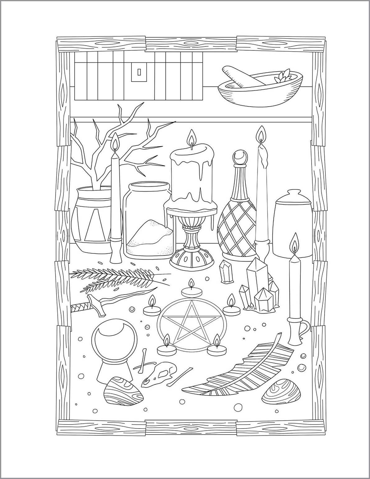 Sourcebooks - Wholesale Coloring Book - Adult - Witchcraft Coloring Book for Adults4