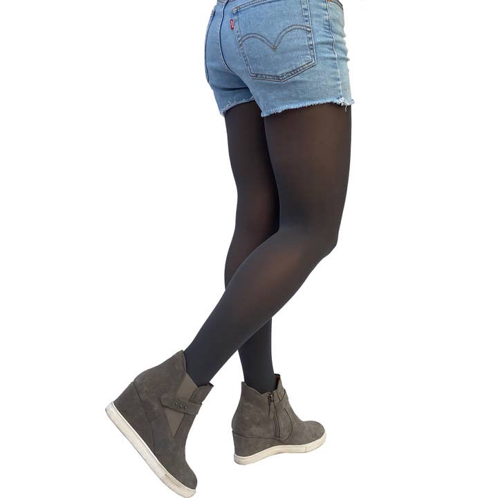 Malka Chic - Wholesale Tights - Women's - Dark Gray Opaque Tights Plus Size for Women