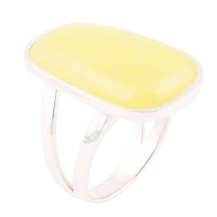 Madeleine ring van gele jade en sterling zilver voor wholesale door Barse Jewelry